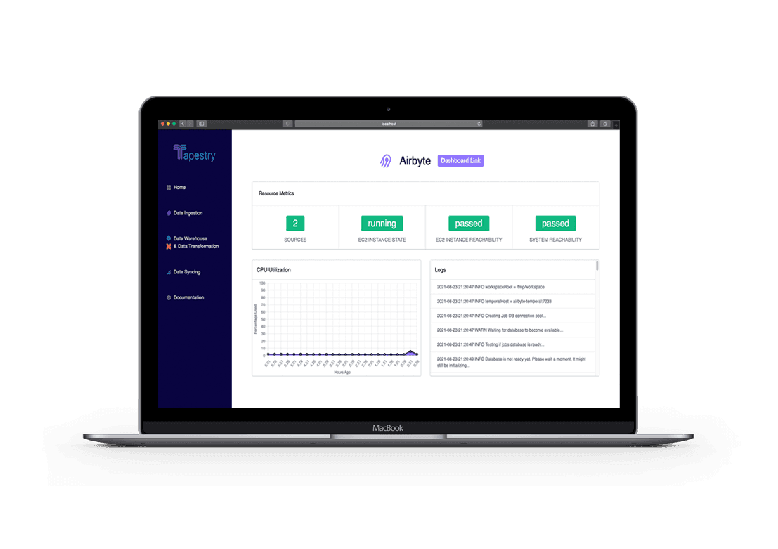Image of Tapestry application on a laptop